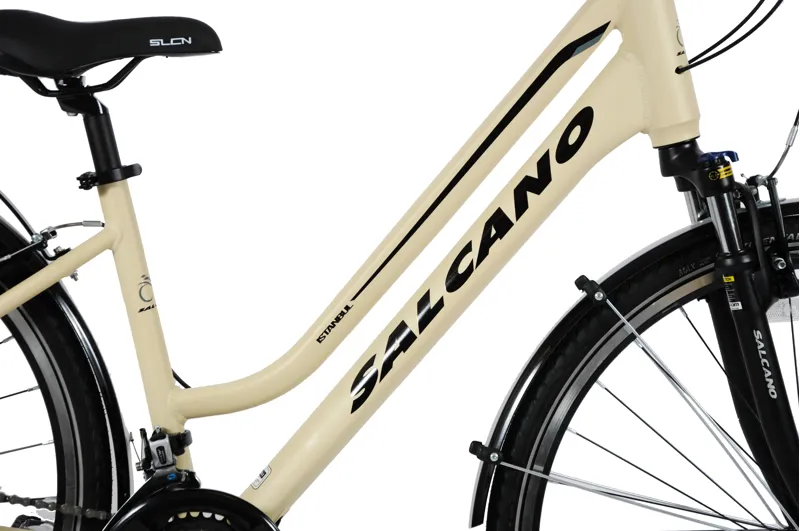 Salcano Istanbul Commuter Hybrid Bike Cream 1 Salcano Istanbul Commuter Hybrid Bike Cream