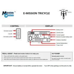 Mission E-Mission Electric Adult Tricycle Black 7 Mission E-Mission Electric Adult Tricycle Black -Oxford || XLC || Shimano Sales 1missionlbkd201