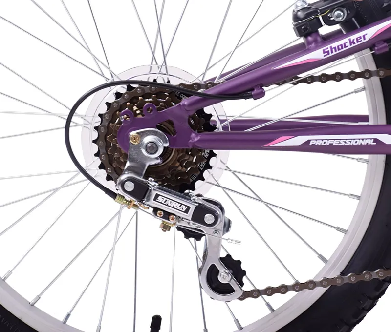 Professional Shocker 20 Inch Wheel Kids Mountain Bike Purple 5 Professional Shocker 20 Inch Wheel Kids Mountain Bike Purple - Image 5