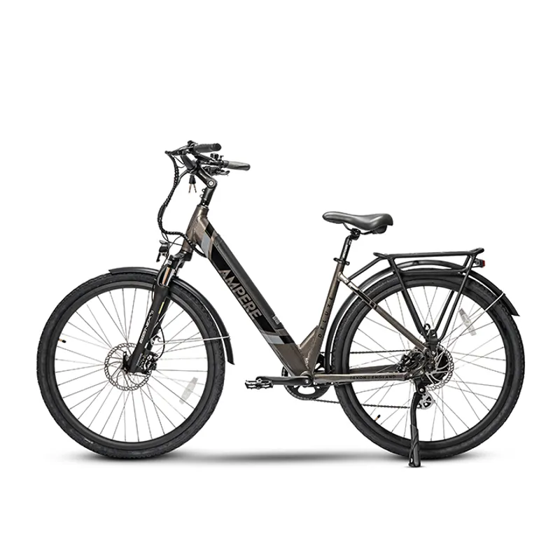 Ampere Deluxe Step Through 700c Wheel Electric Bike Grey 1 Ampere Deluxe Step Through 700c Wheel Electric Bike Grey