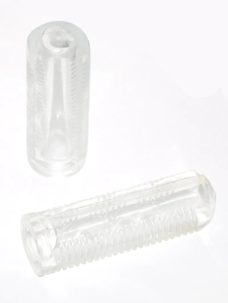 Ribbed Handlebar Grips PVC Clear 2 Ribbed Handlebar Grips PVC Clear - Image 2