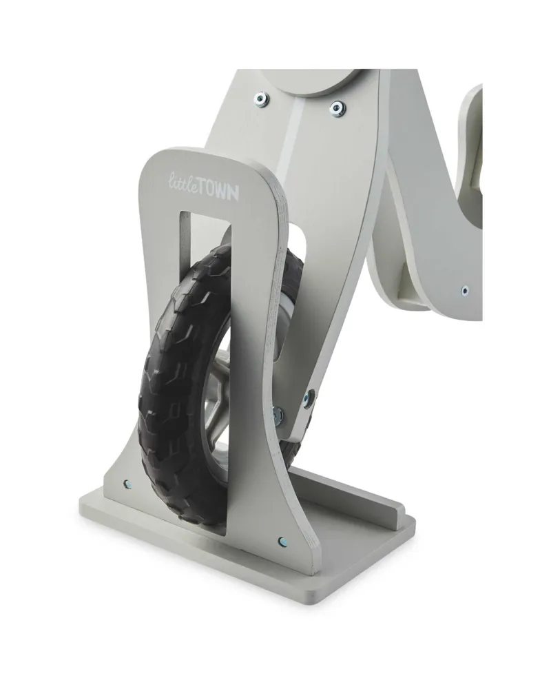 Little Town Wooden Balance Bike Grey 2 Little Town Wooden Balance Bike Grey - Image 2