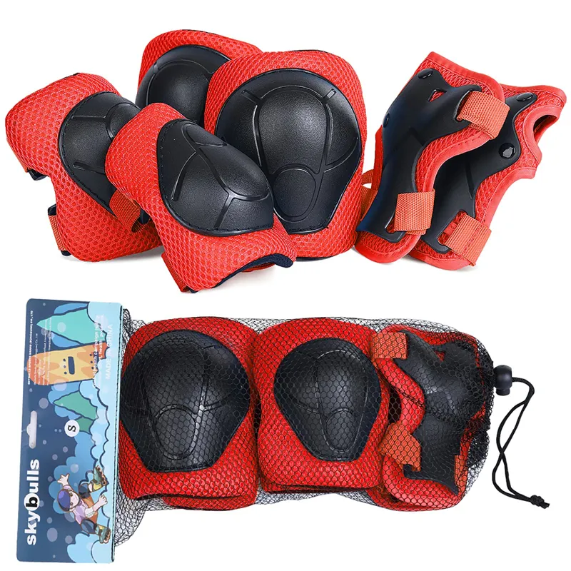 Skybulls Skate Knee Elbow And Wrist Pads Red 1 Skybulls Skate Knee Elbow And Wrist Pads Red
