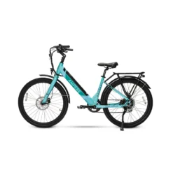 Ampere Deluxe Step Through 26 Inch Wheel Electric Bike Blue