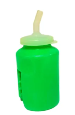 Kids Small Water Bottle And Straw Green