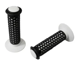 BMX Flanged Black/White Handlebar Grips -Oxford || XLC || Shimano Sales hg305