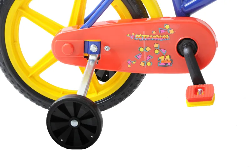Pitchoun 14 Inch Wheel Kids Bike Blue Yellow And Red 3 Pitchoun 14 Inch Wheel Kids Bike Blue Yellow And Red - Image 3