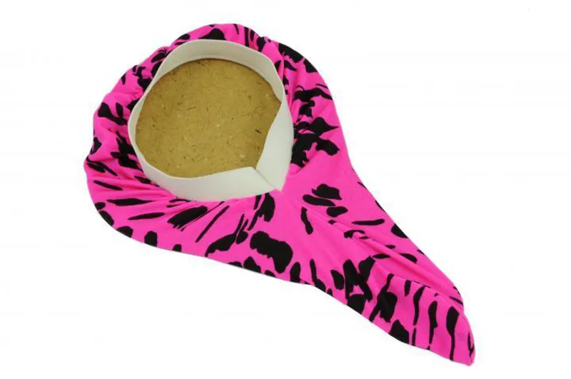 Stretch Lycra Saddle Cover Pink/Black 1 Stretch Lycra Saddle Cover Pink/Black