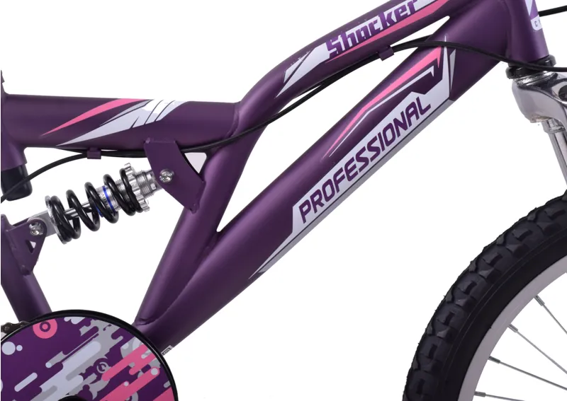Professional Shocker 18 Inch Wheel Kids Mountain Bike Purple 4 Professional Shocker 18 Inch Wheel Kids Mountain Bike Purple - Image 4