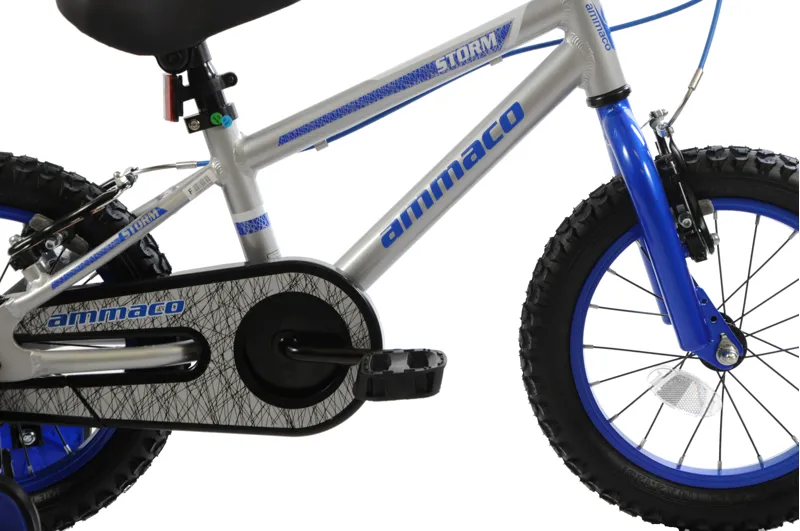 Ammaco Storm 14 Inch Wheel Kids Bike Silver 2 Ammaco Storm 14 Inch Wheel Kids Bike Silver - Image 2